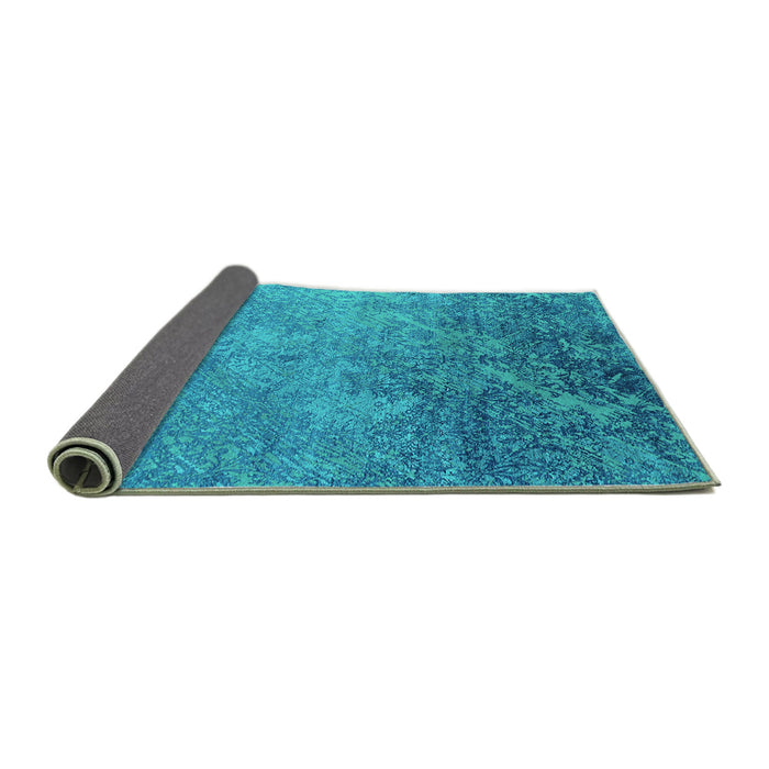 Sideview of Oriental Turquoise Industrial Rug, urb2066turq
