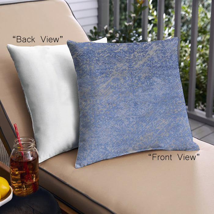 Front View of Mid-Century Modern Urban Square Blue Throw Pillow, 18 inch by 18 inch, pwurb2066