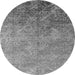 Round Oriental Gray Industrial Rug, urb2066gry