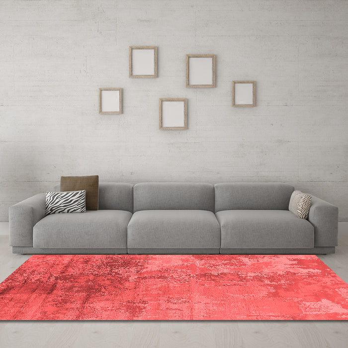 Industrial Red Washable Rugs