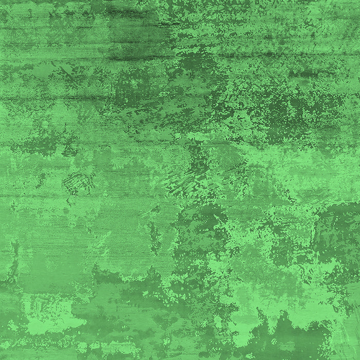 Square Oriental Emerald Green Industrial Rug, urb2067emgrn