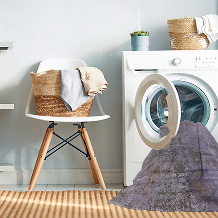 Machine Washable Industrial Modern Purple Rug in a Washing Machine, wshurb2067
