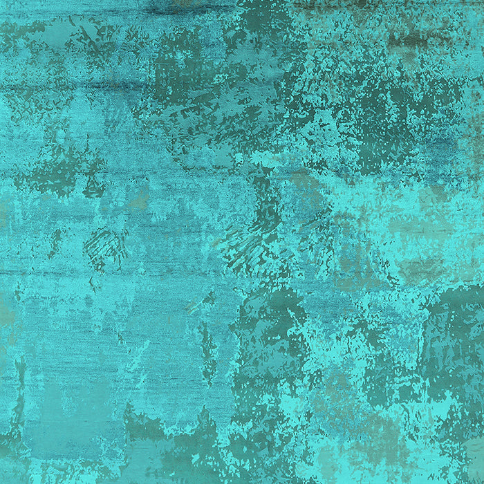 Machine Washable Oriental Turquoise Industrial Area Rugs, wshurb2067turq