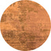 Round Oriental Orange Industrial Rug, urb2067org