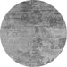 Round Oriental Gray Industrial Rug, urb2067gry