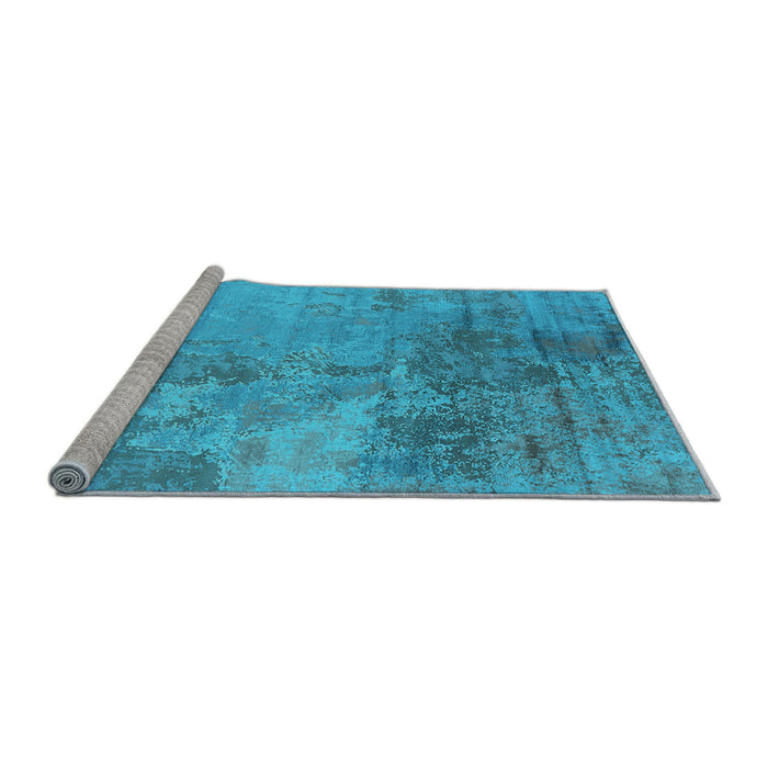Sideview of Machine Washable Oriental Light Blue Industrial Rug, wshurb2067lblu