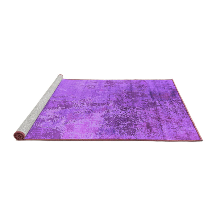 Sideview of Machine Washable Oriental Purple Industrial Area Rugs, wshurb2067pur