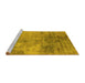 Sideview of Machine Washable Oriental Yellow Industrial Rug, wshurb2067yw