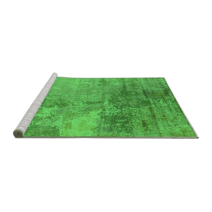 Sideview of Machine Washable Oriental Green Industrial Area Rugs, wshurb2067grn
