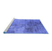 Sideview of Machine Washable Oriental Blue Industrial Rug, wshurb2067blu