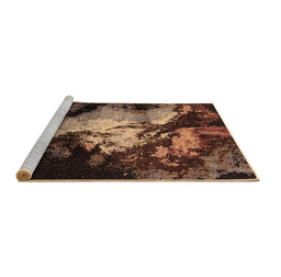Sideview of Machine Washable Oriental Brown Industrial Rug, wshurb2068brn