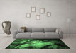 Machine Washable Oriental Emerald Green Industrial Area Rugs in a Living Room,, wshurb2068emgrn