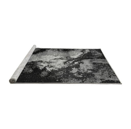 Sideview of Machine Washable Oriental Gray Industrial Rug, wshurb2068gry
