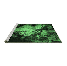 Sideview of Machine Washable Oriental Emerald Green Industrial Area Rugs, wshurb2068emgrn