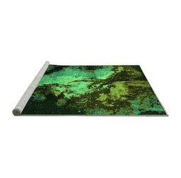 Sideview of Machine Washable Oriental Green Industrial Area Rugs, wshurb2068grn