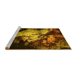 Sideview of Machine Washable Oriental Yellow Industrial Rug, wshurb2068yw