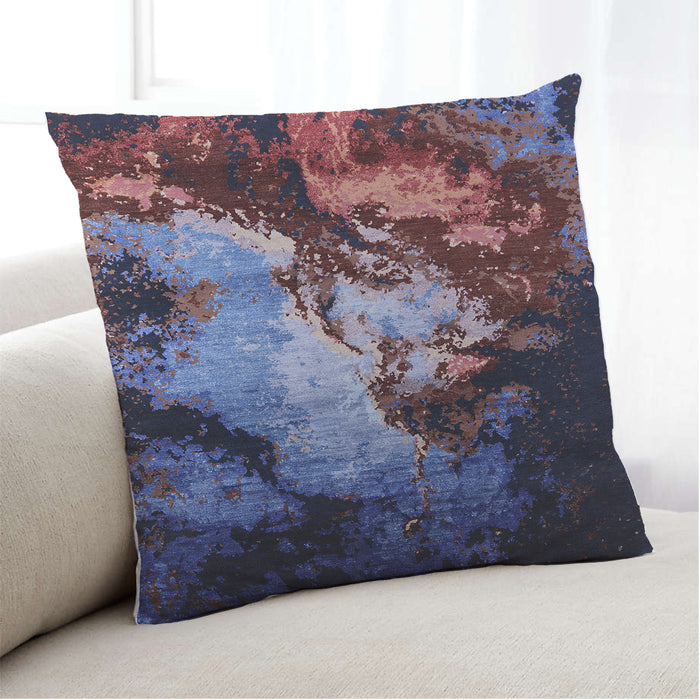 Lifestyle Image of Mid-Century Modern Urban Square Deep Purple Throw Pillow, 18 inch by 18 inch, pwurb2068