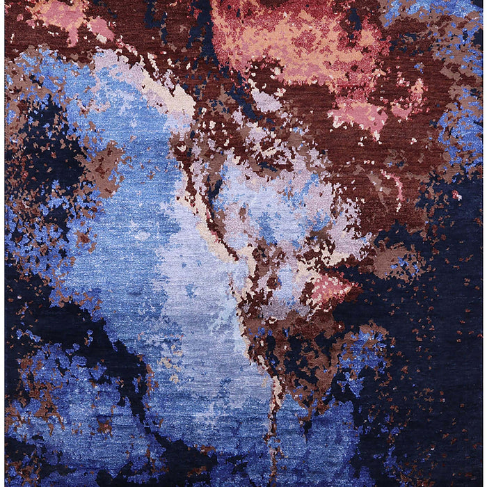 Mid-Century Modern Deep Purple Oriental Rug, urb2068