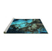 Sideview of Machine Washable Oriental Turquoise Industrial Area Rugs, wshurb2068turq