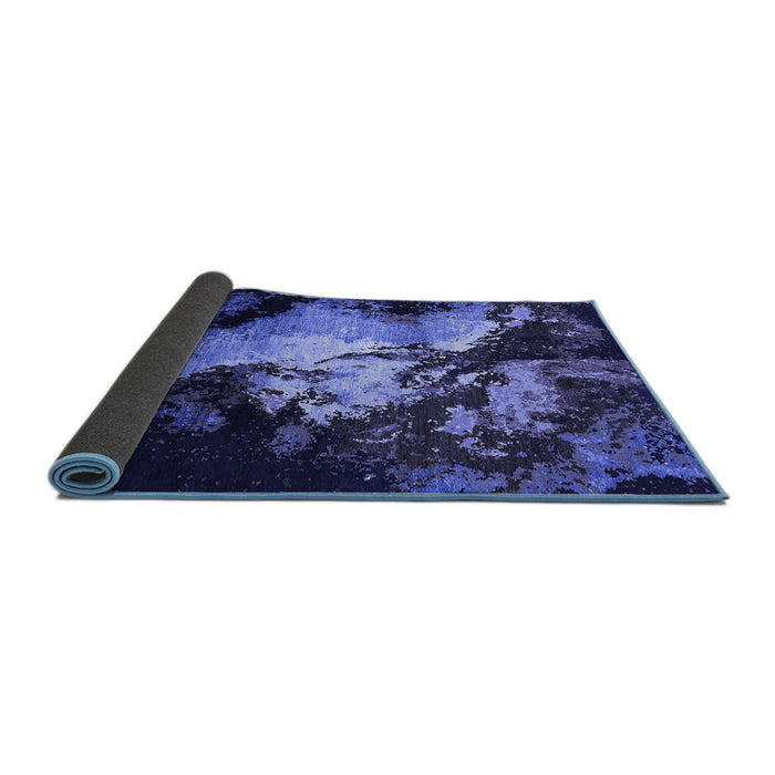 Sideview of Oriental Blue Industrial Rug, urb2068blu