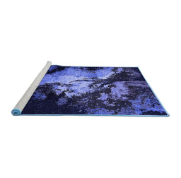 Sideview of Machine Washable Oriental Blue Industrial Rug, wshurb2068blu