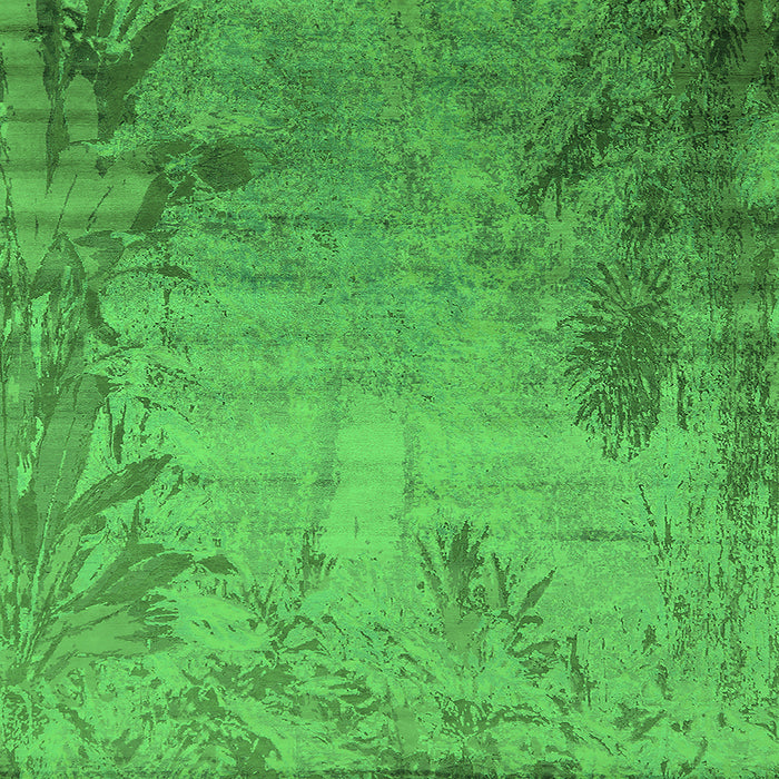 Square Oriental Green Industrial Rug, urb2069grn