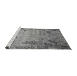 Sideview of Machine Washable Oriental Gray Industrial Rug, wshurb2069gry
