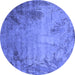 Round Oriental Blue Industrial Rug, urb2069blu