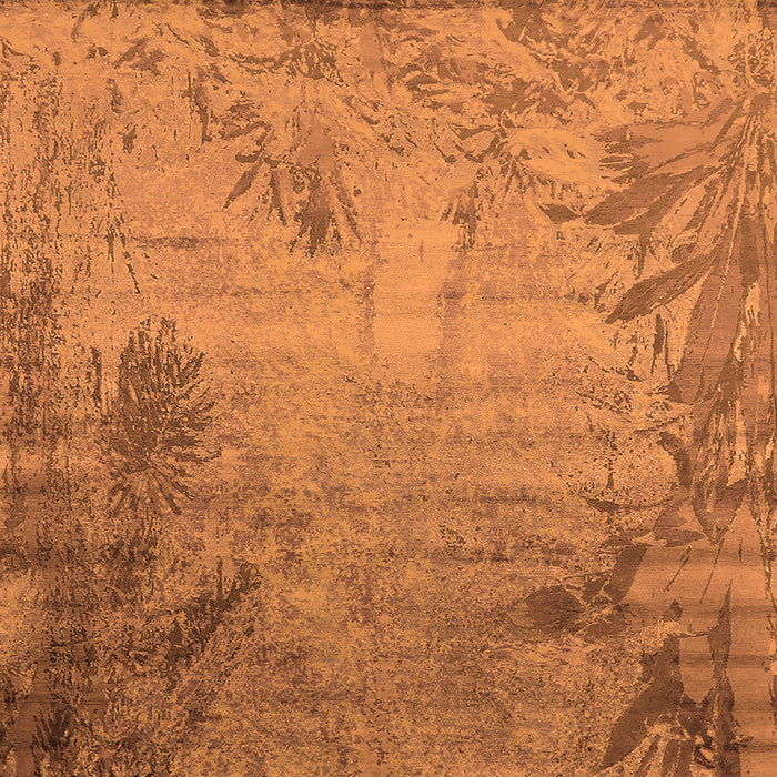 Square Machine Washable Oriental Orange Industrial Area Rugs, wshurb2069org