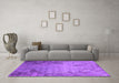 Machine Washable Oriental Purple Industrial Area Rugs in a Living Room, wshurb2069pur