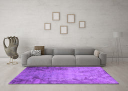 Machine Washable Oriental Purple Industrial Area Rugs in a Living Room, wshurb2069pur