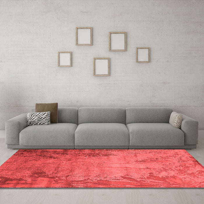 Industrial Red Washable Rugs