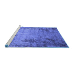 Sideview of Machine Washable Oriental Blue Industrial Rug, wshurb2069blu