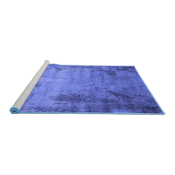 Sideview of Machine Washable Oriental Blue Industrial Rug, wshurb2069blu