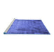 Sideview of Machine Washable Oriental Blue Industrial Rug, wshurb2069blu