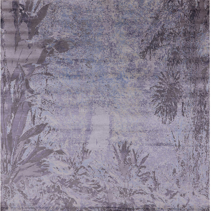 Square Machine Washable Industrial Modern Dark Gray Rug, wshurb2069