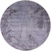 Round Machine Washable Industrial Modern Dark Gray Rug, wshurb2069