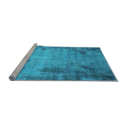 Sideview of Machine Washable Oriental Light Blue Industrial Rug, wshurb2069lblu