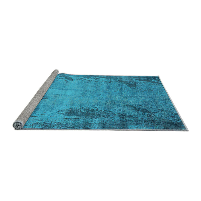 Sideview of Machine Washable Oriental Light Blue Industrial Rug, wshurb2069lblu