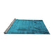 Sideview of Machine Washable Oriental Light Blue Industrial Rug, wshurb2069lblu