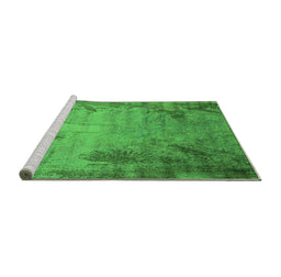 Sideview of Machine Washable Oriental Green Industrial Area Rugs, wshurb2069grn