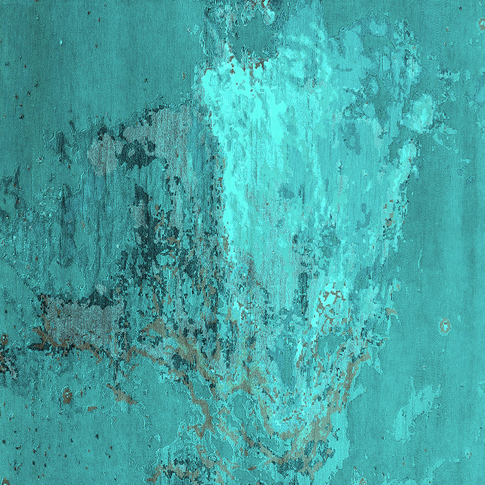 Square Oriental Turquoise Industrial Rug, urb2070turq
