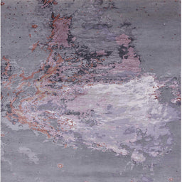 Square Machine Washable Industrial Modern Viola Purple Rug, wshurb2070