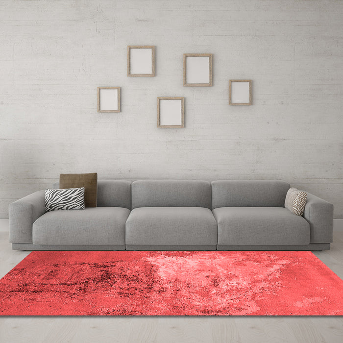 Industrial Red Washable Rugs