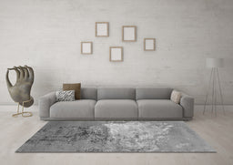 Machine Washable Oriental Gray Industrial Rug in a Living Room,, wshurb2070gry