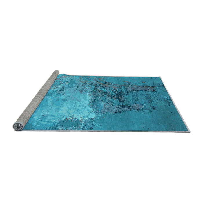 Sideview of Machine Washable Oriental Light Blue Industrial Rug, wshurb2070lblu