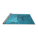 Sideview of Machine Washable Oriental Light Blue Industrial Rug, wshurb2070lblu