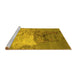 Sideview of Machine Washable Oriental Yellow Industrial Rug, wshurb2070yw