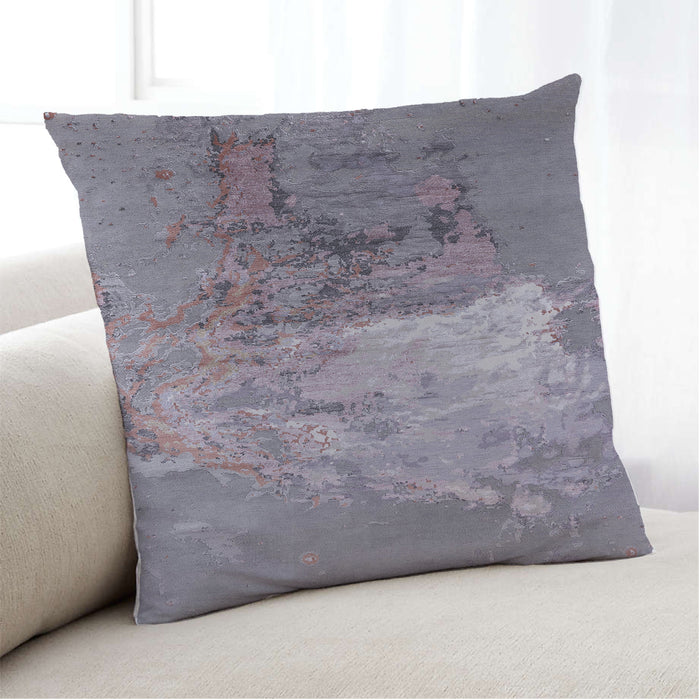 Lifestyle Image of Mid-Century Modern Urban Square Viola Purple Throw Pillow, 18 inch by 18 inch, pwurb2070