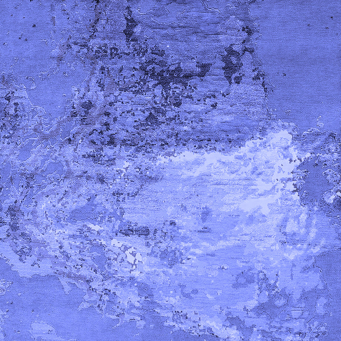 Machine Washable Oriental Blue Industrial Rug, wshurb2070blu